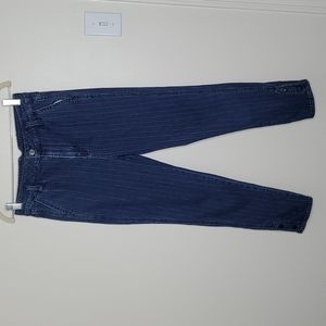 American Eagle Blue Red pin striped mom jeans size 4